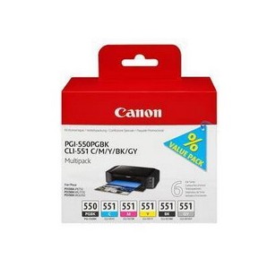 CONF. MULTIPACK CARTUCCIA INCHIOSTRO PGI-550/CLI-551 PGBK/C/M/Y/BK/GY