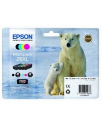 MULTIPACK 26XL N.4 CARTUCCE SERIE 26XL/ORSO POLARE NERO CIANO MAGENTA GIALLO