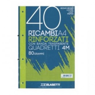 RICAMBIO 21x29,7 BLASETTI FORI RINFORZATI QUADRI 4MM