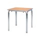 TAVOLO CON BASE IN ALLUMINIO E PIANO QUADRATO DA 70 X 70CM IN LEGNO MOD. 676-MTW013B