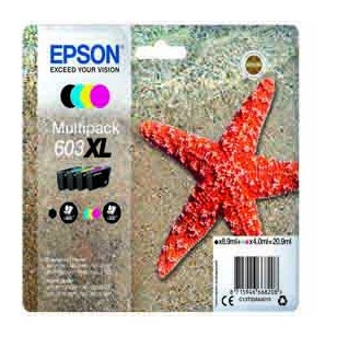 Cartucce di inchiostro Epson Multipack BK/C/M/Y XL serie 603 Stella Marina