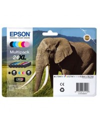 MULTIPACK 24XL N.6 CARTUCCE SERIE 24XL/ELEFANTE NERO CIANO MAGENTA GIALLO