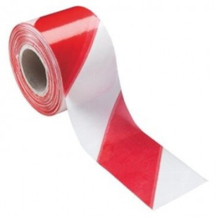 ADESIVO PER SEGNALETICA TESA 100M X 80MM FASCE BIANCO/ROSSO