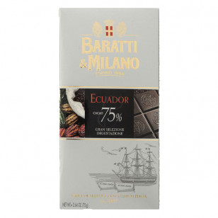 TAVOLETTA FONDENTE ECUADOR BARATTI & MILANO GR. 75