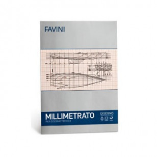 CARTA MILLIMETRATA FAVINI 21X29,7 10 FF. IN BLOCCO