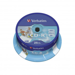 CD-R VERBATIM 700MB 80 STAMPABILI - CAMPANA DA 25PZ. (SIAE ESCLUSA)