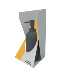 DISPENSER GEL IGIENIZZANTE UNIVERSALE DA BANCO PER FLACONE (NON INCLUSO) PERSONALIZZABILE IN MATERIALE PLASTICO GIALLO