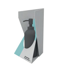 DISPENSER GEL IGIENIZZANTE UNIVERSALE DA BANCO PER FLACONE (NON INCLUSO) PERSONALIZZABILE IN MATERIALE PLASTICO AZZURRO