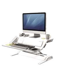 POSTAZIONE DI LAVORO RIALZABILE SIT STAND LOTUS BIANCO FELLOWES 8081101 CON CARICA BATTERIE