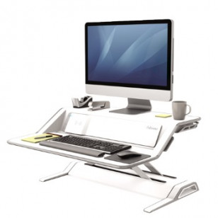 POSTAZIONE DI LAVORO RIALZABILE SIT STAND LOTUS BIANCO FELLOWES 8081101 CON CARICA BATTERIE