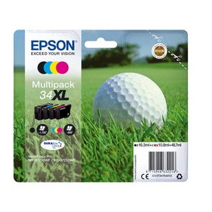 CONF. 4 CARTUCCE INK MULTIPACK 1 PER COLORE 34XL PALLINA DA GOLF