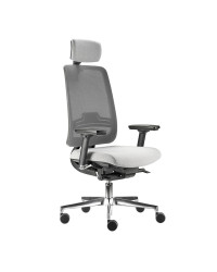 SEDIA DIREZIONALE MILANI MOD. TAM SEDILE RIV. TESSUTO E SCHIENALE RIV. RETE CON BRACCIOLI REG. ALTEZZA E POGGIATESTA COD. TAM00
