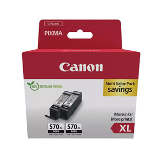 Canon scatola con 2 SERBATOIOINCHIOSTRO NERO A PIGMENTI PGI-570 XLBK